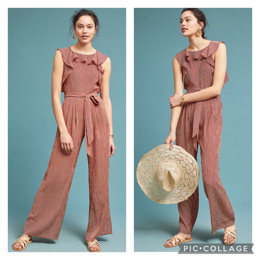 NWT Anthropologie Eva Franco Terracotta Jumpsuit